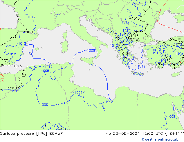 Yer basıncı ECMWF Pzt 20.05.2024 12 UTC