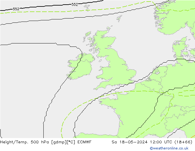 Height/Temp. 500 hPa ECMWF  18.05.2024 12 UTC