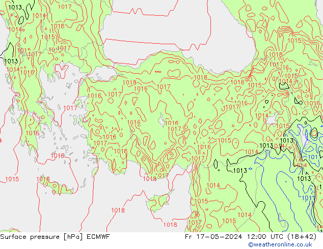 Yer basıncı ECMWF Cu 17.05.2024 12 UTC