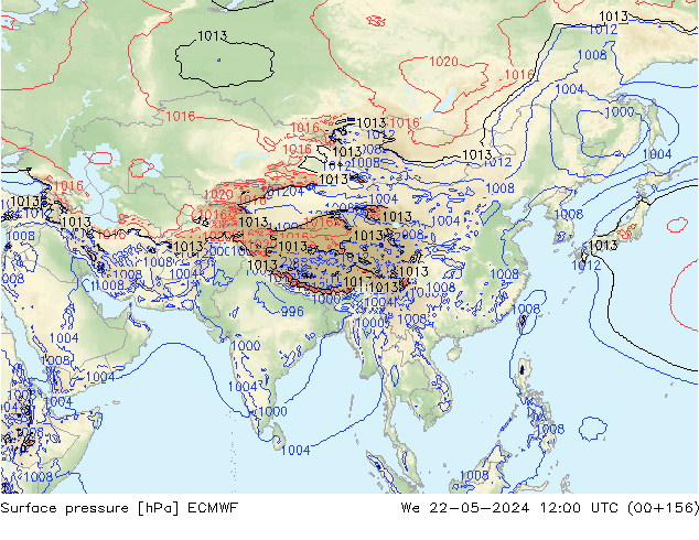 ciśnienie ECMWF śro. 22.05.2024 12 UTC