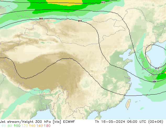 高速氣流 ECMWF 星期四 16.05.2024 06 UTC