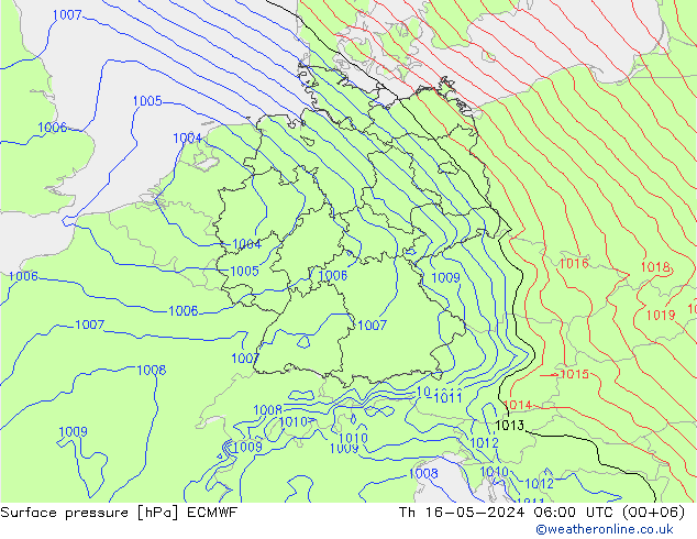 地面气压 ECMWF 星期四 16.05.2024 06 UTC