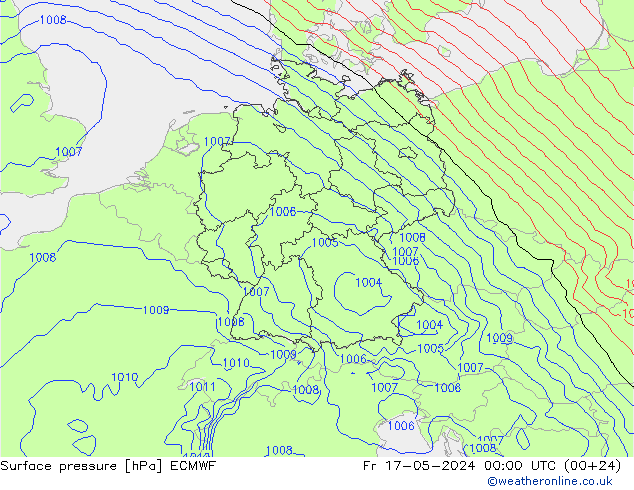 地面气压 ECMWF 星期五 17.05.2024 00 UTC