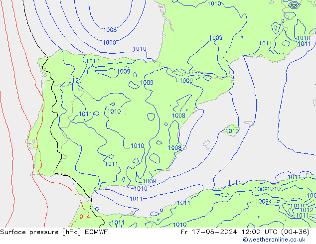 pression de l'air ECMWF ven 17.05.2024 12 UTC