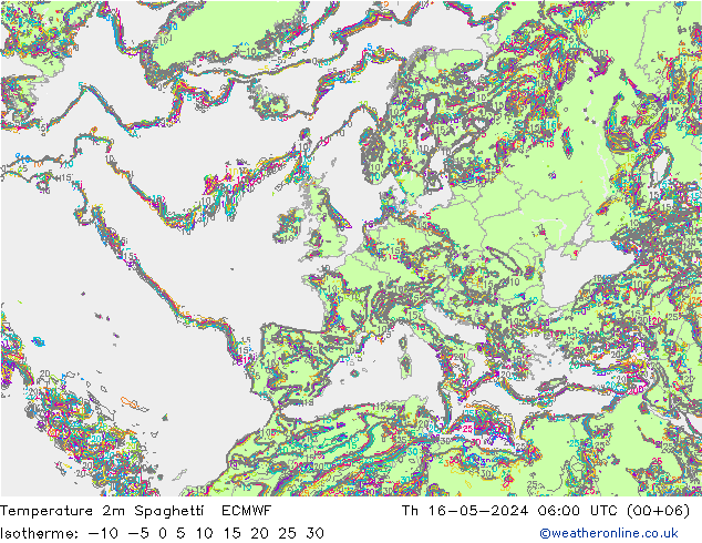 Temperaturkarte Spaghetti ECMWF Do 16.05.2024 06 UTC