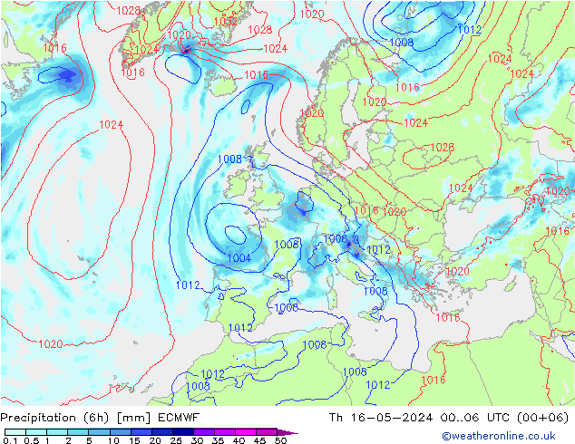 Nied. akkumuliert (6Std) ECMWF Do 16.05.2024 06 UTC