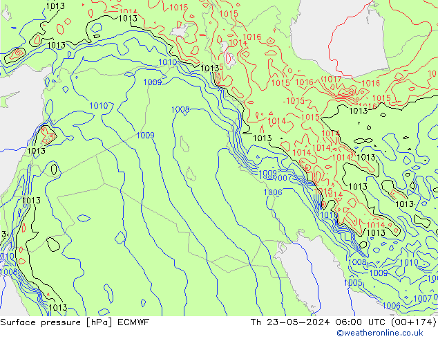 ciśnienie ECMWF czw. 23.05.2024 06 UTC