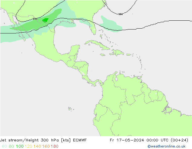 Straalstroom ECMWF vr 17.05.2024 00 UTC