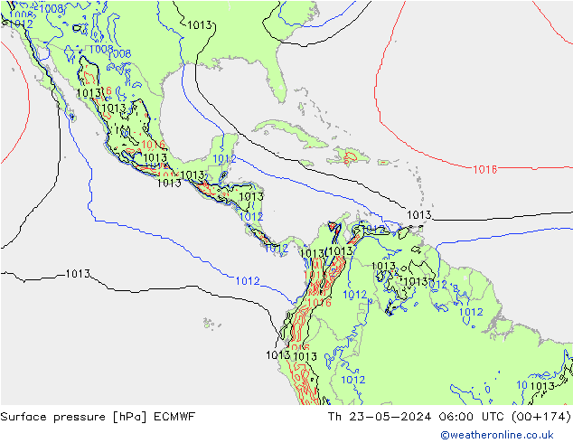 приземное давление ECMWF чт 23.05.2024 06 UTC