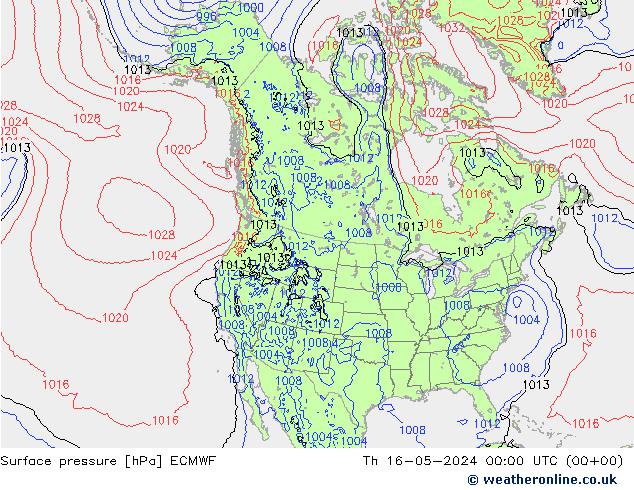 地面气压 ECMWF 星期四 16.05.2024 00 UTC