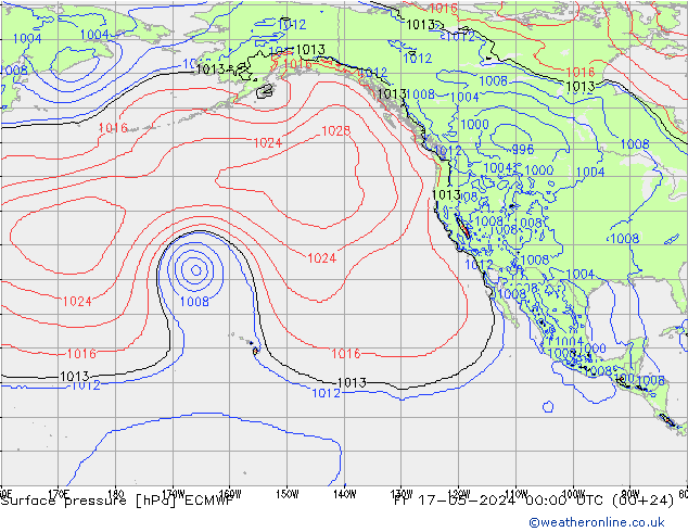 pressão do solo ECMWF Sex 17.05.2024 00 UTC