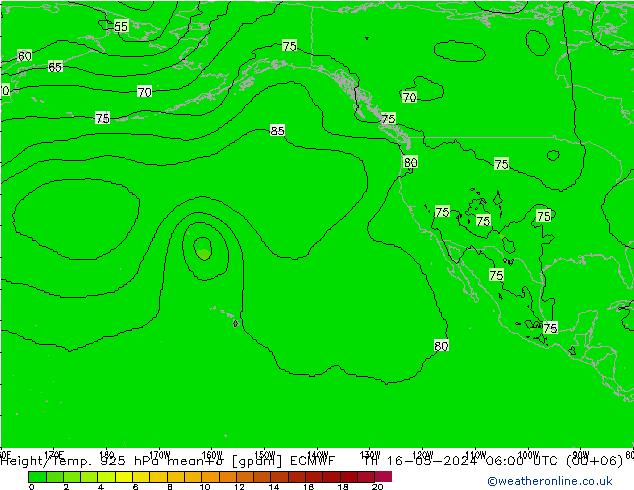 Height/Temp. 925 hPa ECMWF Th 16.05.2024 06 UTC