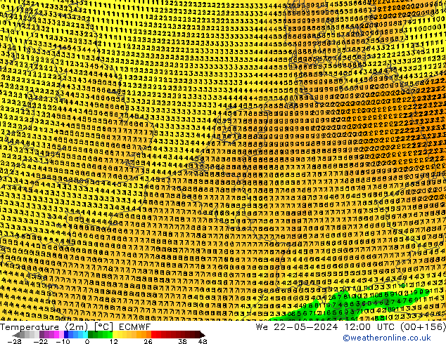 карта температуры ECMWF ср 22.05.2024 12 UTC