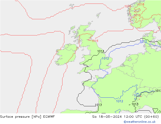 pressão do solo ECMWF Sáb 18.05.2024 12 UTC