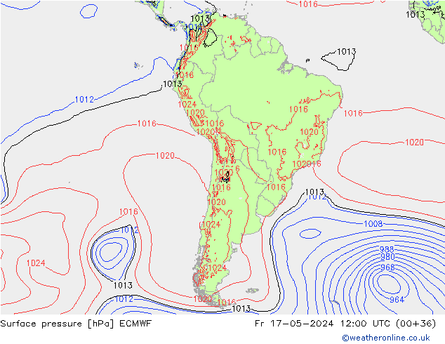 Yer basıncı ECMWF Cu 17.05.2024 12 UTC