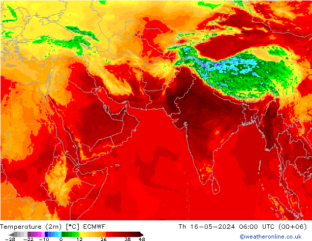 Temperature (2m) ECMWF Th 16.05.2024 06 UTC