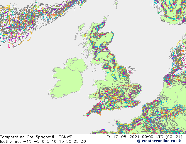 Temperaturkarte Spaghetti ECMWF Fr 17.05.2024 00 UTC