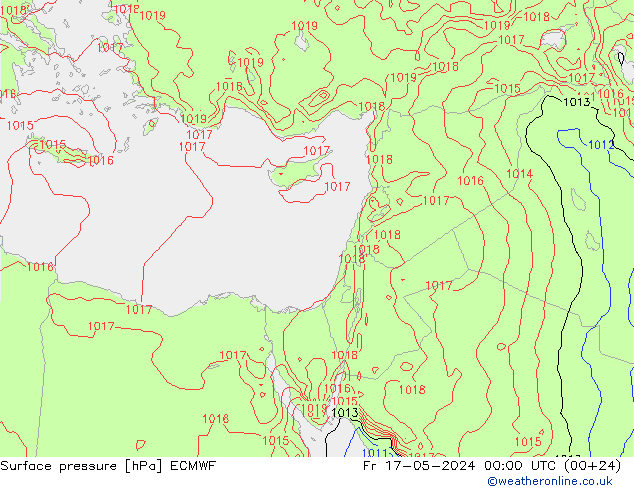 Surface pressure ECMWF Fr 17.05.2024 00 UTC