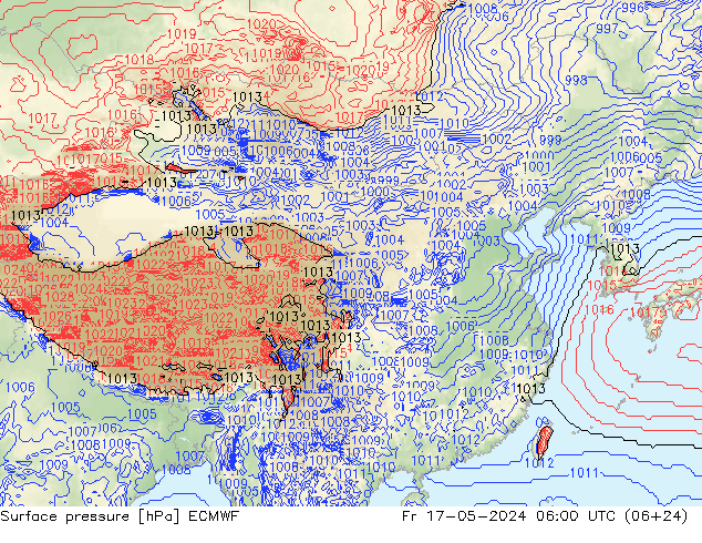 地面气压 ECMWF 星期五 17.05.2024 06 UTC