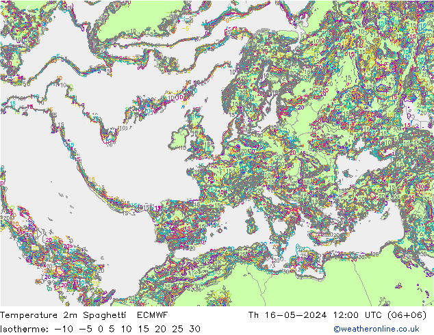 Sıcaklık Haritası 2m Spaghetti ECMWF Per 16.05.2024 12 UTC