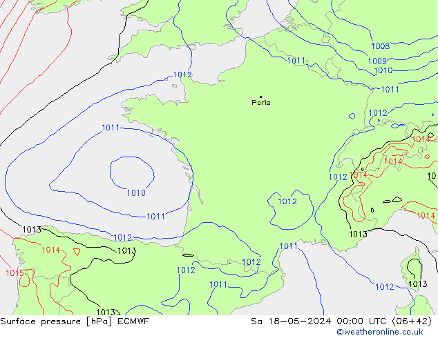 Yer basıncı ECMWF Cts 18.05.2024 00 UTC