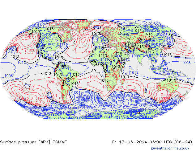 Bodendruck ECMWF Fr 17.05.2024 06 UTC