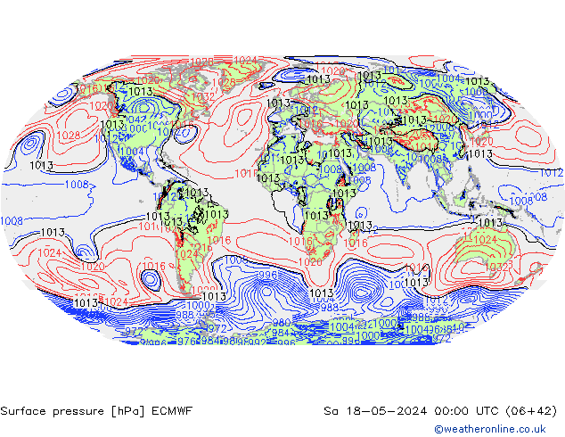 Luchtdruk (Grond) ECMWF za 18.05.2024 00 UTC