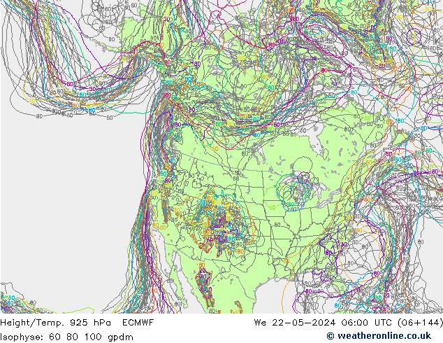 Yükseklik/Sıc. 925 hPa ECMWF Çar 22.05.2024 06 UTC