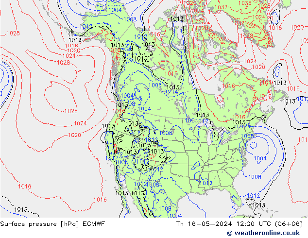 Bodendruck ECMWF Do 16.05.2024 12 UTC