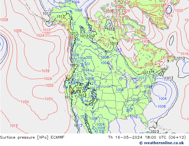 Surface pressure ECMWF Th 16.05.2024 18 UTC