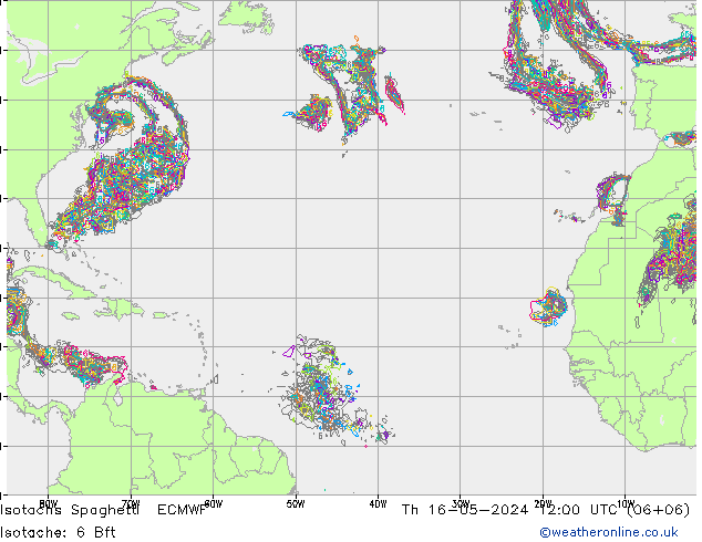Isotachs Spaghetti ECMWF Th 16.05.2024 12 UTC