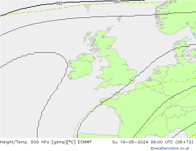 Yükseklik/Sıc. 500 hPa ECMWF Paz 19.05.2024 06 UTC