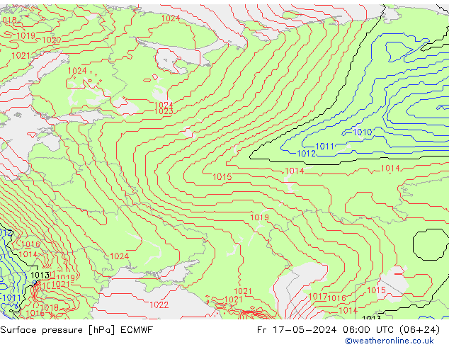 pressão do solo ECMWF Sex 17.05.2024 06 UTC