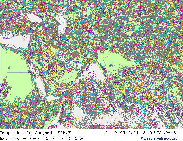 Temperature 2m Spaghetti ECMWF Ne 19.05.2024 18 UTC