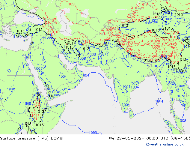 приземное давление ECMWF ср 22.05.2024 00 UTC