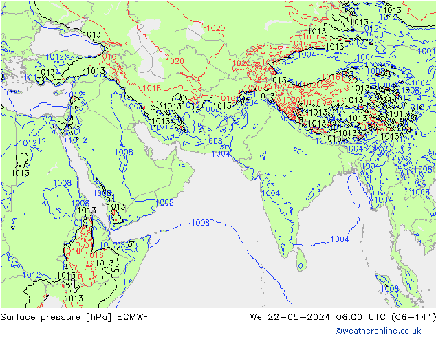 приземное давление ECMWF ср 22.05.2024 06 UTC