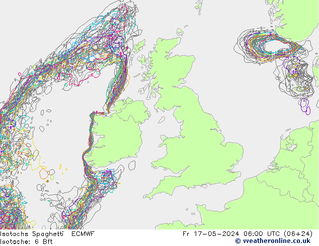 Isotachs Spaghetti ECMWF ven 17.05.2024 06 UTC