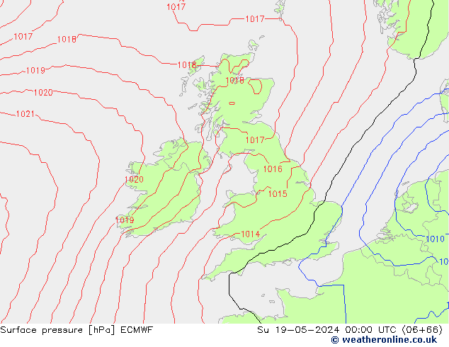 Bodendruck ECMWF So 19.05.2024 00 UTC