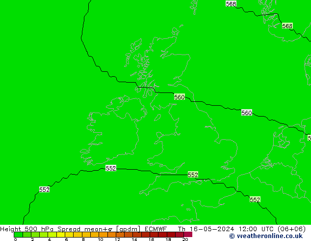 Height 500 hPa Spread ECMWF Th 16.05.2024 12 UTC