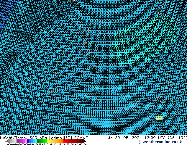 Géop./Temp. 500 hPa ECMWF lun 20.05.2024 12 UTC
