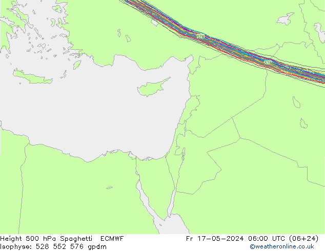 500 hPa Yüksekliği Spaghetti ECMWF Cu 17.05.2024 06 UTC