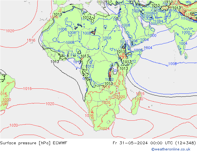 ciśnienie ECMWF pt. 31.05.2024 00 UTC