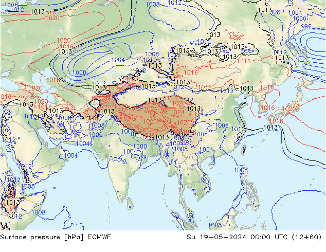 pression de l'air ECMWF dim 19.05.2024 00 UTC
