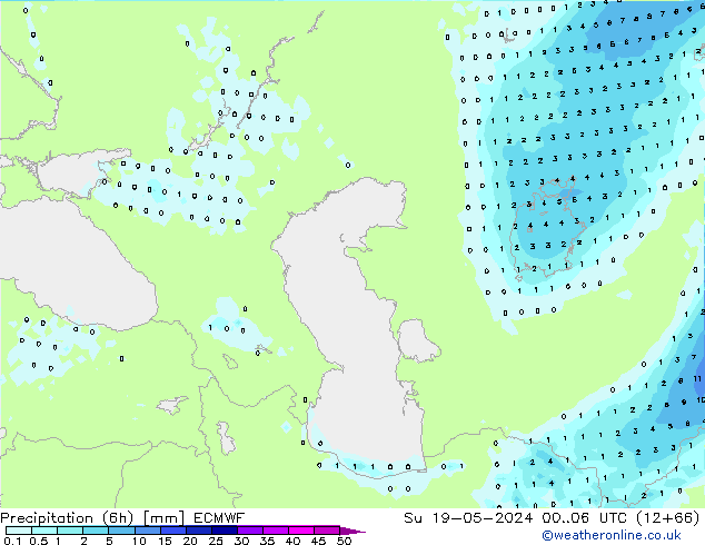 Precipitação (6h) ECMWF Dom 19.05.2024 06 UTC