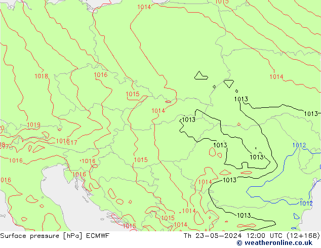 Bodendruck ECMWF Do 23.05.2024 12 UTC