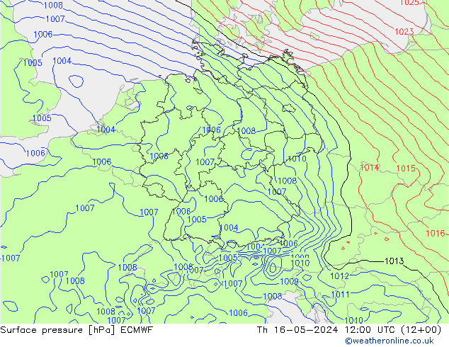 地面气压 ECMWF 星期四 16.05.2024 12 UTC