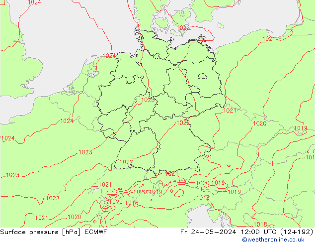 pression de l'air ECMWF ven 24.05.2024 12 UTC
