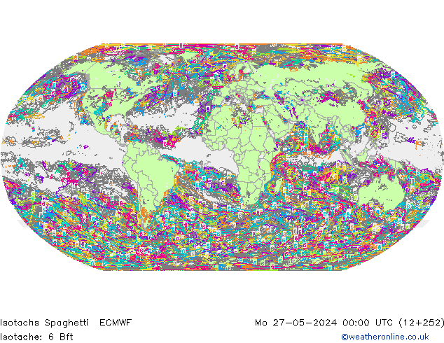 Isotachs Spaghetti ECMWF Mo 27.05.2024 00 UTC