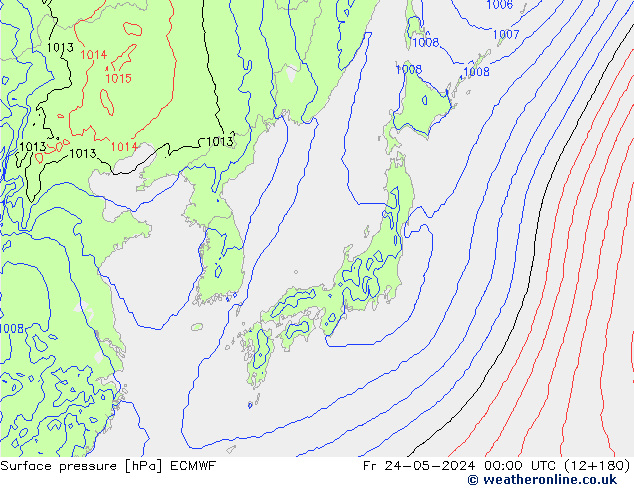 приземное давление ECMWF пт 24.05.2024 00 UTC