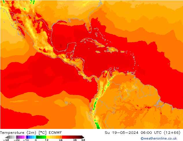 Temperature (2m) ECMWF Su 19.05.2024 06 UTC